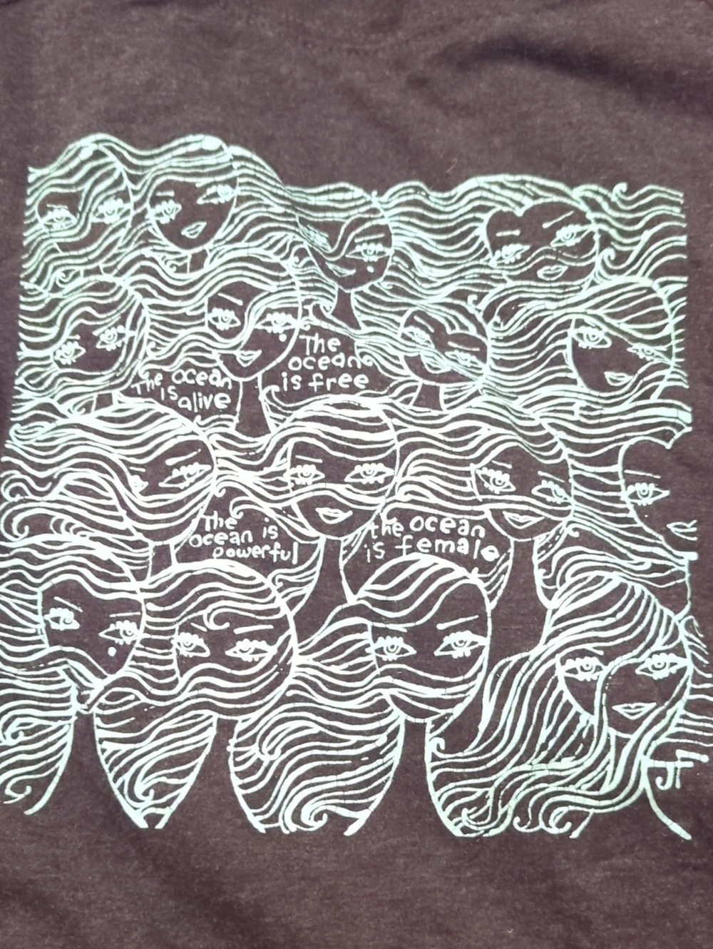 Ocean Is Powerful Dark Gray Mid-sleeve shirt